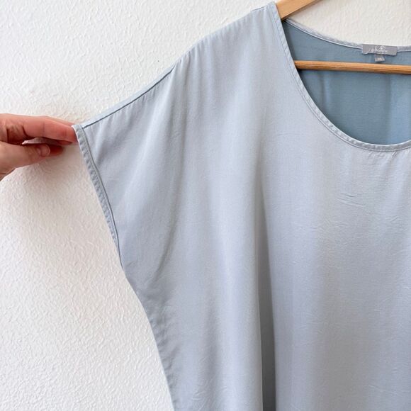 PJ Harlow Women’s Size XS Roxy Blue Satin Cotton Blend Sleeveless Top Shirt - Picture 2 of 8